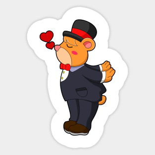 Bear as Groom with Suit & Hat Sticker